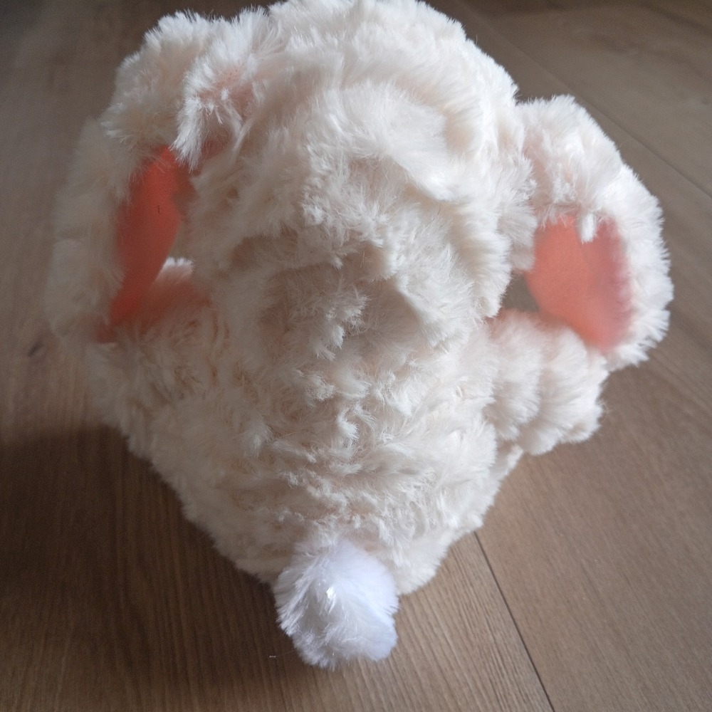 Stuffed Soft Fluffy Spring White Bunny Plushie Great Baby Shower Gift 5" EUC - Picture 2 of 4
